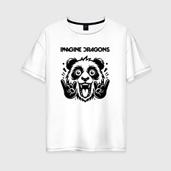 Футболка оверсайз женская Imagine Dragons - rock panda, цвет: белый