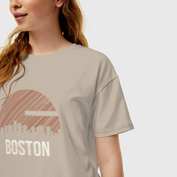 Футболка оверсайз женская Boston Massachusetts, цвет: миндальный — фото 2