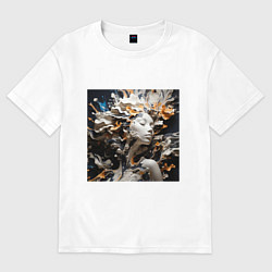 Женская футболка оверсайз Женски силуэт из акрила