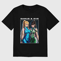 Женская футболка оверсайз Самус Аран и Ева