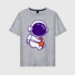 Женская футболка оверсайз Space football