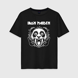 Женская футболка оверсайз Iron Maiden rock panda