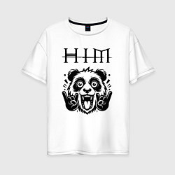 Женская футболка оверсайз HIM - rock panda