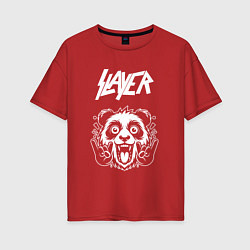 Женская футболка оверсайз Slayer rock panda