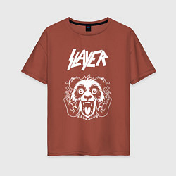 Женская футболка оверсайз Slayer rock panda