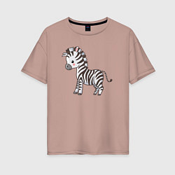 Женская футболка оверсайз Маленькая зебра