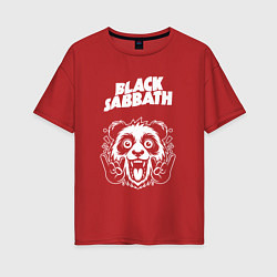 Женская футболка оверсайз Black Sabbath rock panda