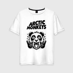 Футболка оверсайз женская Arctic Monkeys - rock panda, цвет: белый