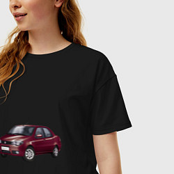Футболка оверсайз женская Fiat Albea, цвет: черный — фото 2