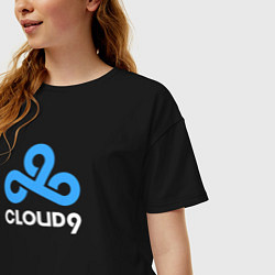 Футболка оверсайз женская Cloud9 - pattern, цвет: черный — фото 2