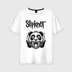 Футболка оверсайз женская Slipknot - rock panda, цвет: белый