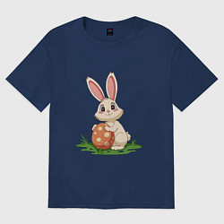 Женская футболка оверсайз Пасхальный кролик и пасхальное яйцо