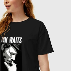 Футболка оверсайз женская Tom Waits in abstract graphics, цвет: черный — фото 2