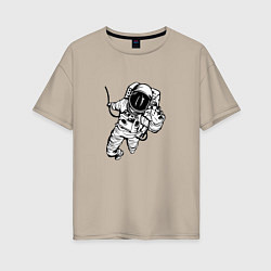 Женская футболка оверсайз Alone astronaut