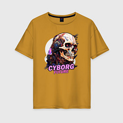 Женская футболка оверсайз Cyborg future