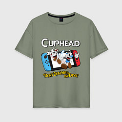 Футболка оверсайз женская Switch cuphead, цвет: авокадо