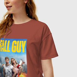 Футболка оверсайз женская Ryan Gosling and Emily Blunt the fall guy, цвет: кирпичный — фото 2