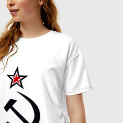 Футболка оверсайз женская Звезда серп и молот, цвет: белый — фото 2