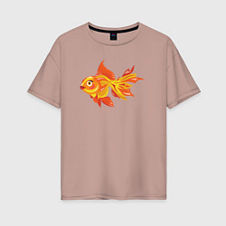 Женская футболка оверсайз Golden fish