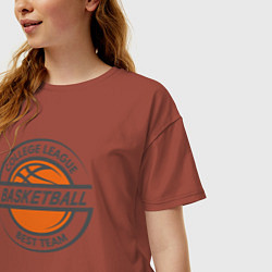 Футболка оверсайз женская Basketball best team, цвет: кирпичный — фото 2