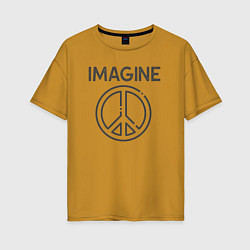 Футболка оверсайз женская Peace imagine, цвет: горчичный