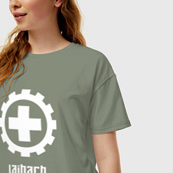 Футболка оверсайз женская Laibach - Cross, цвет: авокадо — фото 2