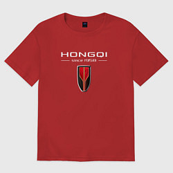 Футболка оверсайз женская Hongqi - logo, цвет: красный