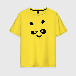 Футболка оверсайз женская Кунг фу панда силуэт, цвет: желтый