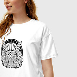 Футболка оверсайз женская Мифический скандинавский бог Один, цвет: белый — фото 2