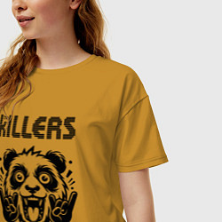 Футболка оверсайз женская The Killers - rock panda, цвет: горчичный — фото 2