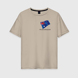 Футболка оверсайз женская Im Australian - motto, цвет: миндальный