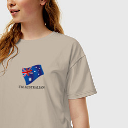 Футболка оверсайз женская Im Australian - motto, цвет: миндальный — фото 2