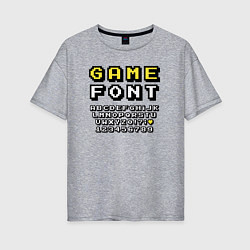 Женская футболка оверсайз Game font