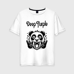 Футболка оверсайз женская Deep Purple - rock panda, цвет: белый