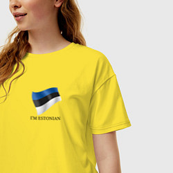 Футболка оверсайз женская Im Estonian - motto, цвет: желтый — фото 2
