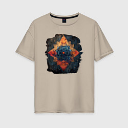 Женская футболка оверсайз Лотос звезда