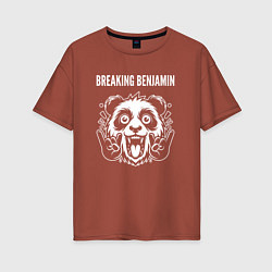 Женская футболка оверсайз Breaking Benjamin rock panda