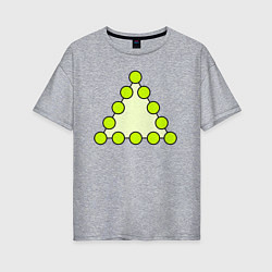 Футболка оверсайз женская Треугольник из кругов, цвет: меланж