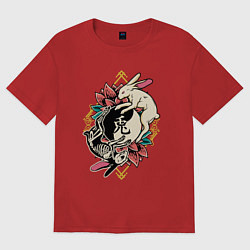 Женская футболка оверсайз Кролики инь ян