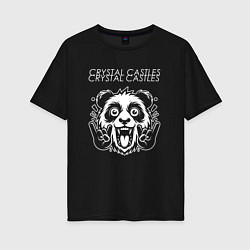 Женская футболка оверсайз Crystal Castles rock panda