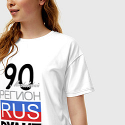 Футболка оверсайз женская 90 - Московская область, цвет: белый — фото 2