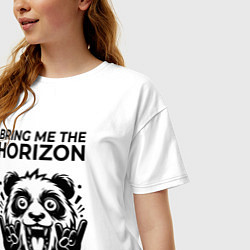 Футболка оверсайз женская Bring Me the Horizon - rock panda, цвет: белый — фото 2