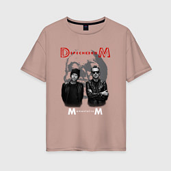 Футболка оверсайз женская Depeche Mode - Memento mori tour band, цвет: пыльно-розовый