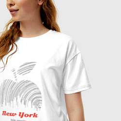 Футболка оверсайз женская New York big apple, цвет: белый — фото 2