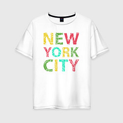 Футболка оверсайз женская New York city colors, цвет: белый