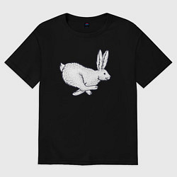 Футболка оверсайз женская Бегущий кролик, цвет: черный