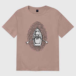 Женская футболка оверсайз Космонавт лодочник