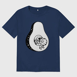 Женская футболка оверсайз Космонавт и авокадо