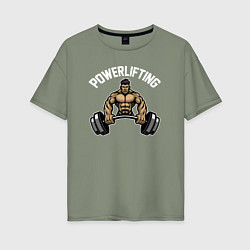 Футболка оверсайз женская Powerlifting gym, цвет: авокадо