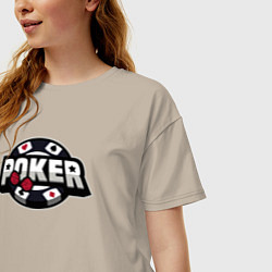 Футболка оверсайз женская Poker game, цвет: миндальный — фото 2
